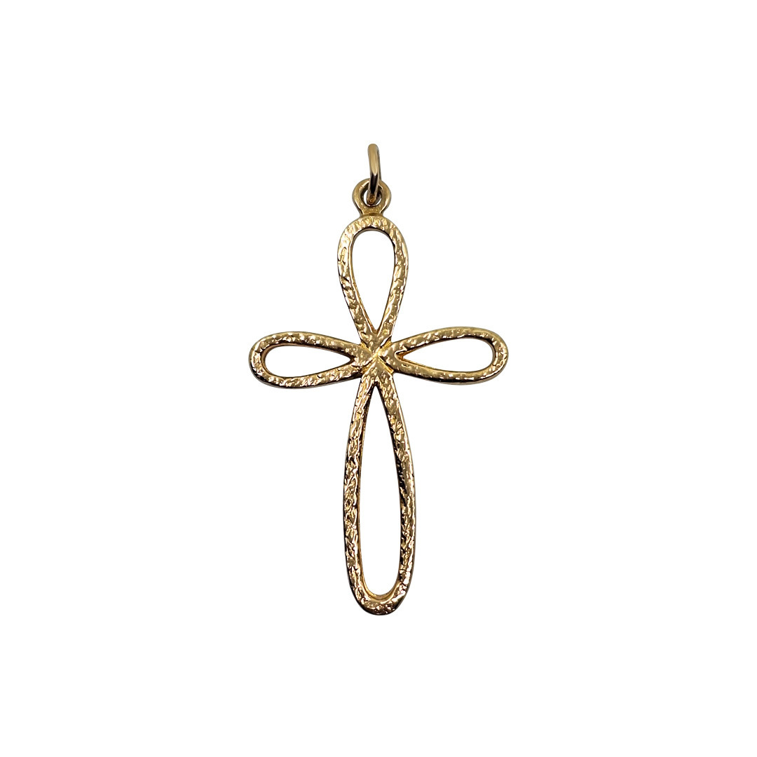 9ct Yellow Gold Open Cross Pendant