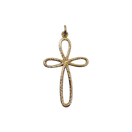 9ct Yellow Gold Open Cross Pendant