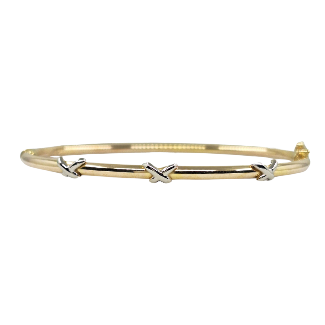 9ct Yellow Gold Kiss Design Bangle