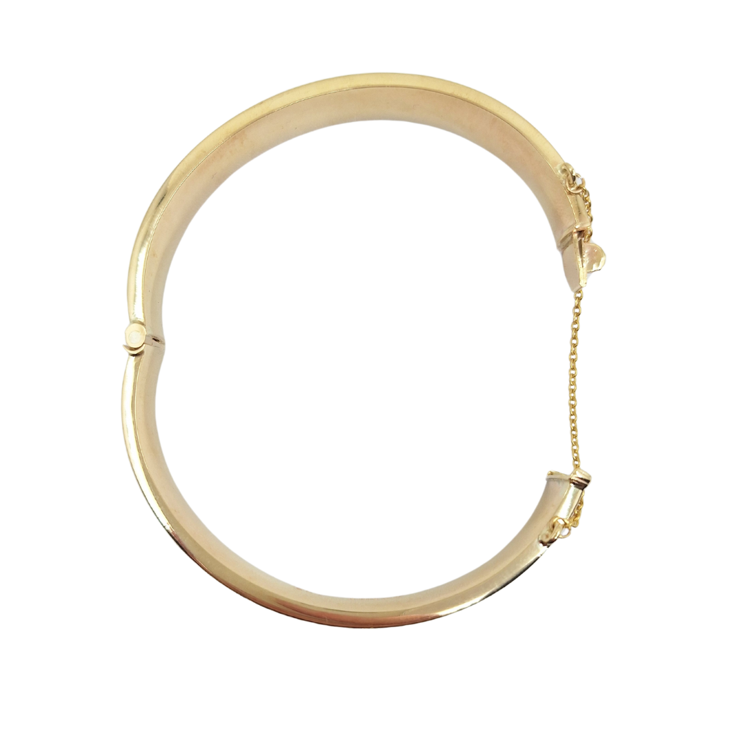 9ct Yellow Gold Engraved Bangle