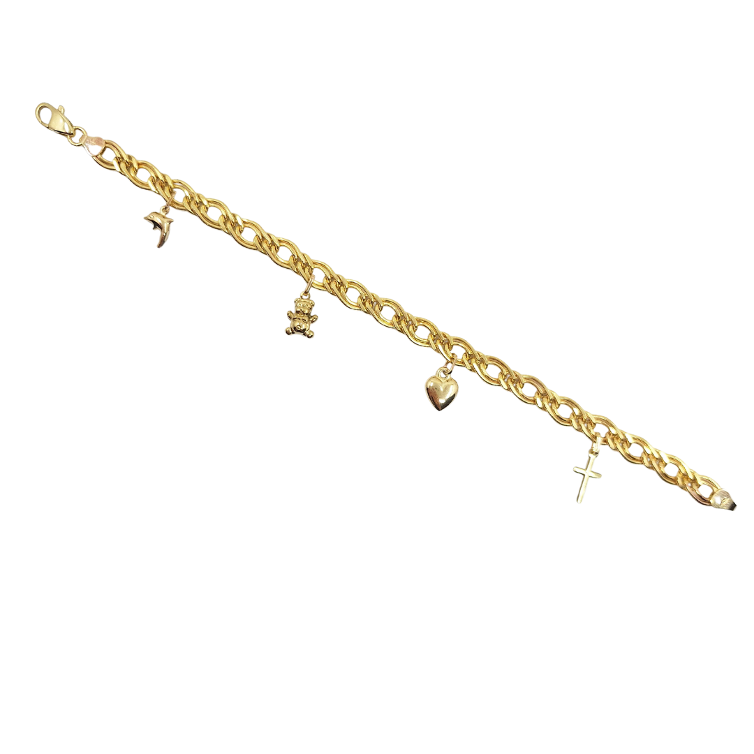 9ct Yellow Gold Charm Bracelet With Charms