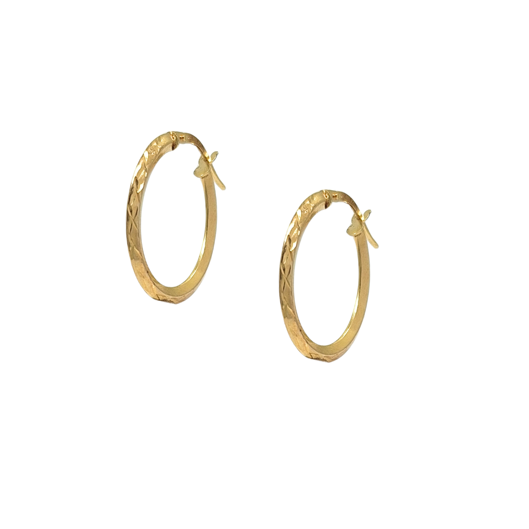9ct Yellow Gold Oval Creole Earrings