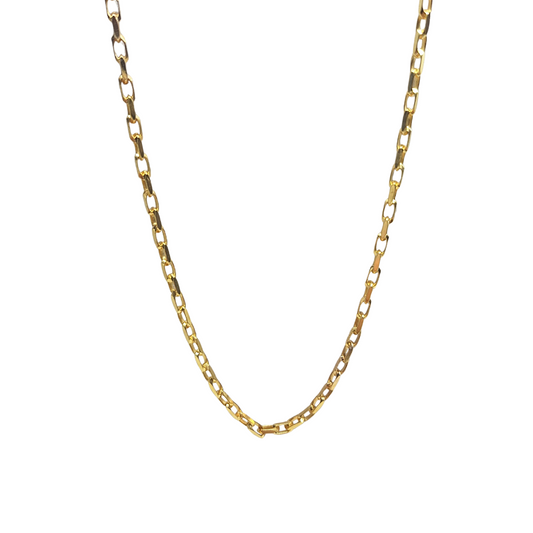9ct Yellow Gold Diamond Cut Belcher Chain 17"