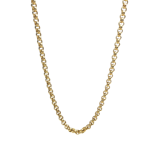 9ct Yellow Gold Round Link Belcher Chain 24"