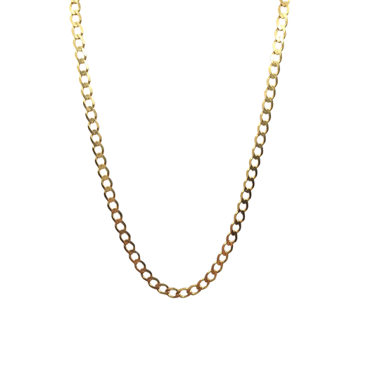 9ct Yellow Gold Solid Curb Chain 22"