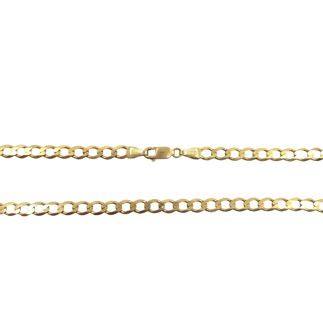 9ct Yellow Gold Solid Curb Chain 22"