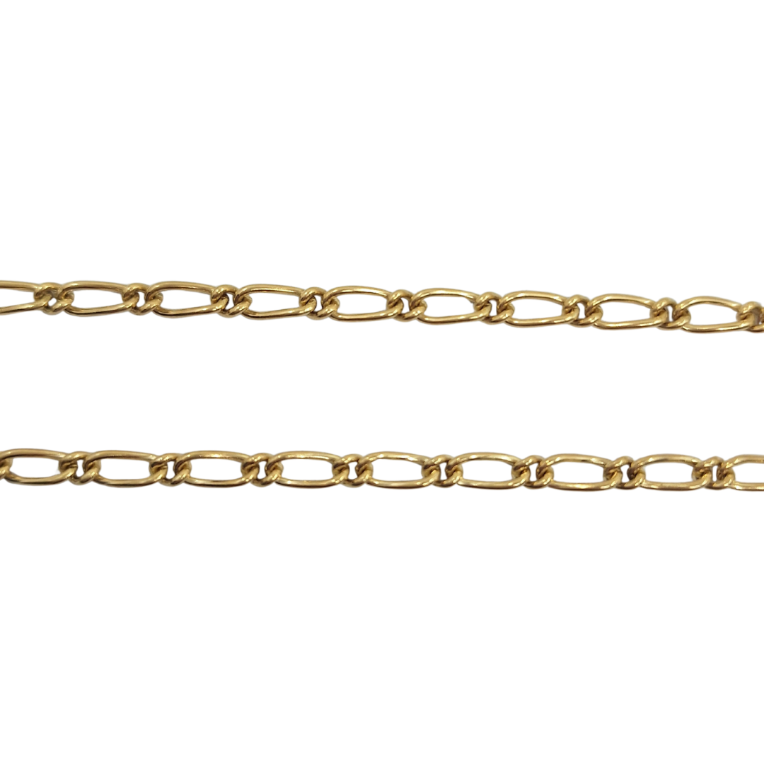 9ct Yellow Gold 1+1 Figaro Chain 24"