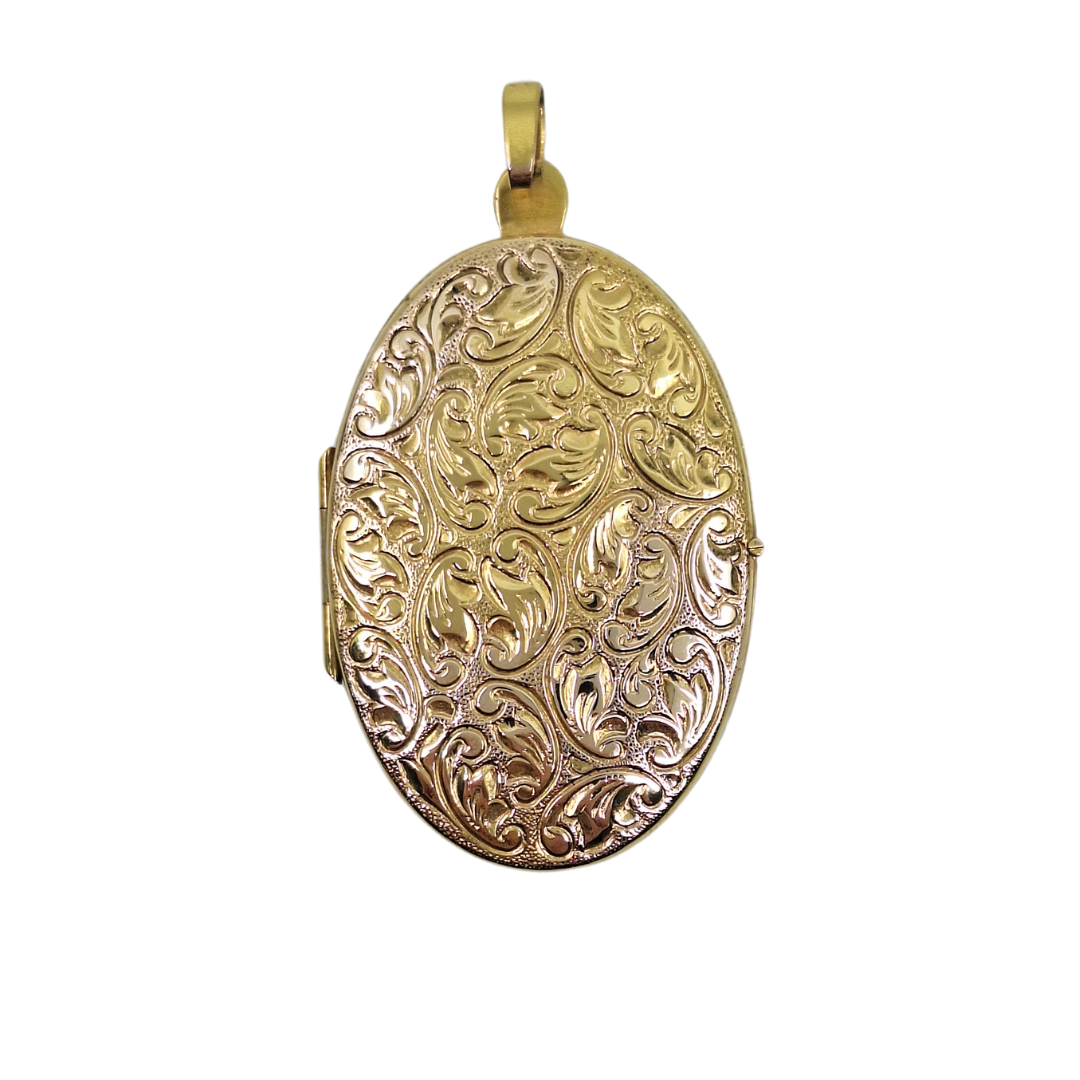 9ct Yellow Gold Engraved Locket