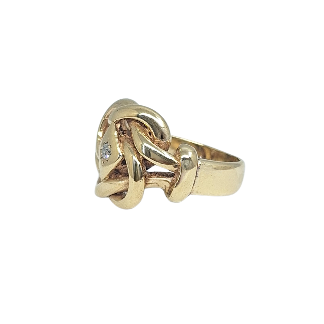 9ct Yellow Gold CZ Knot Ring