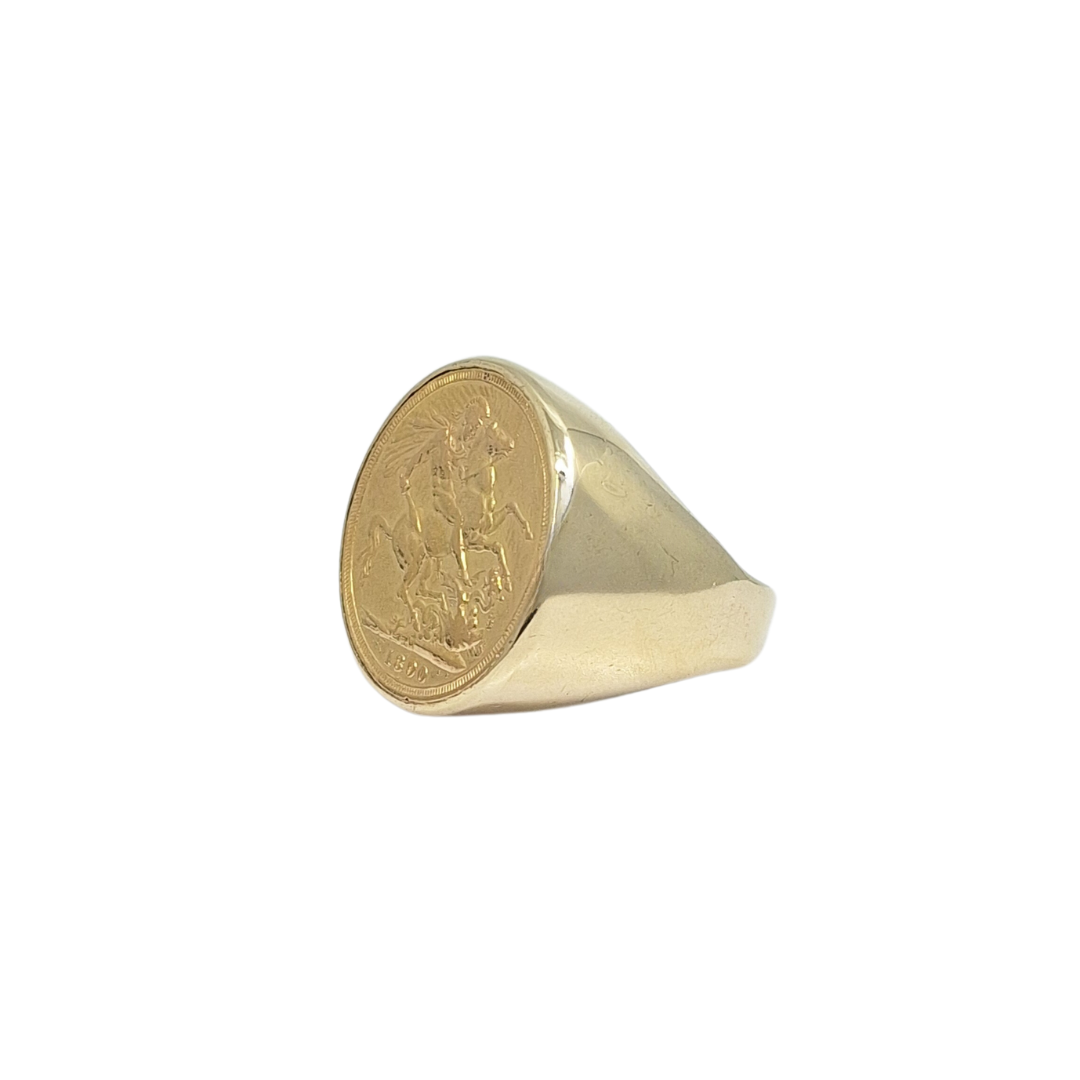 9ct Full Sovereign Ring