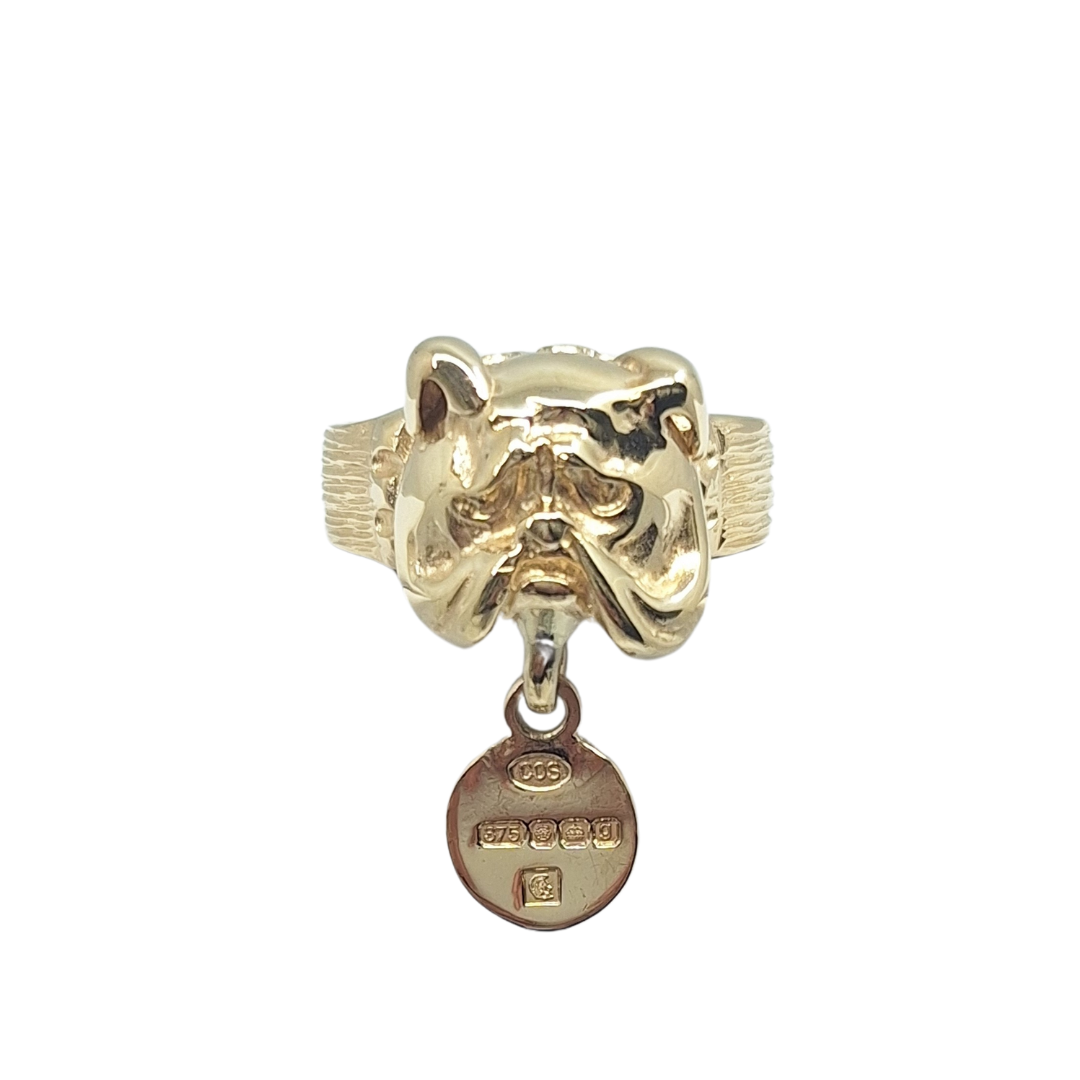 9ct Yellow Gold Bulldog Ring