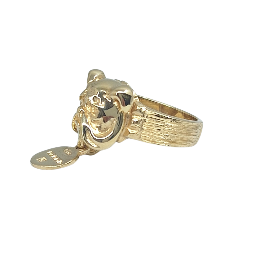 9ct Yellow Gold Bulldog Ring