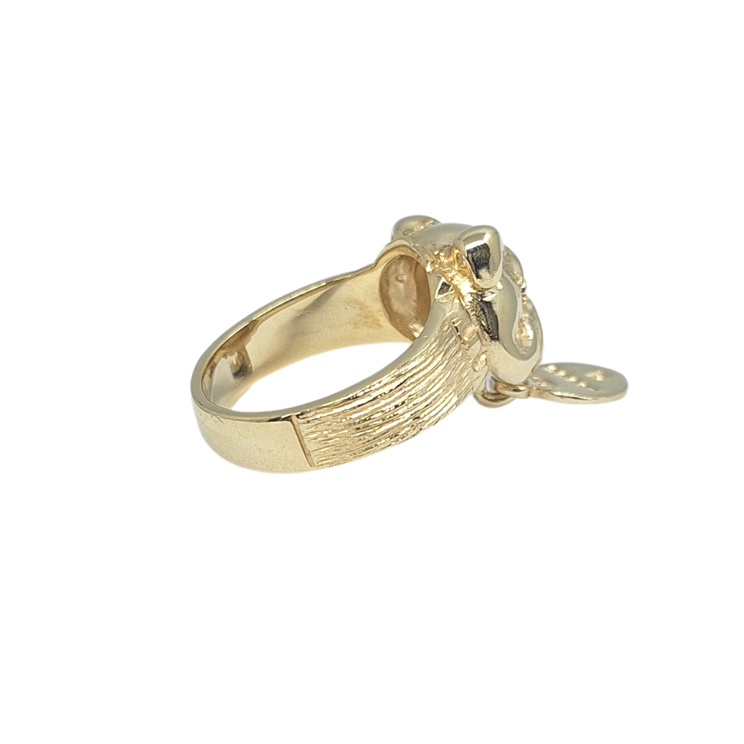 9ct Yellow Gold Bulldog Ring