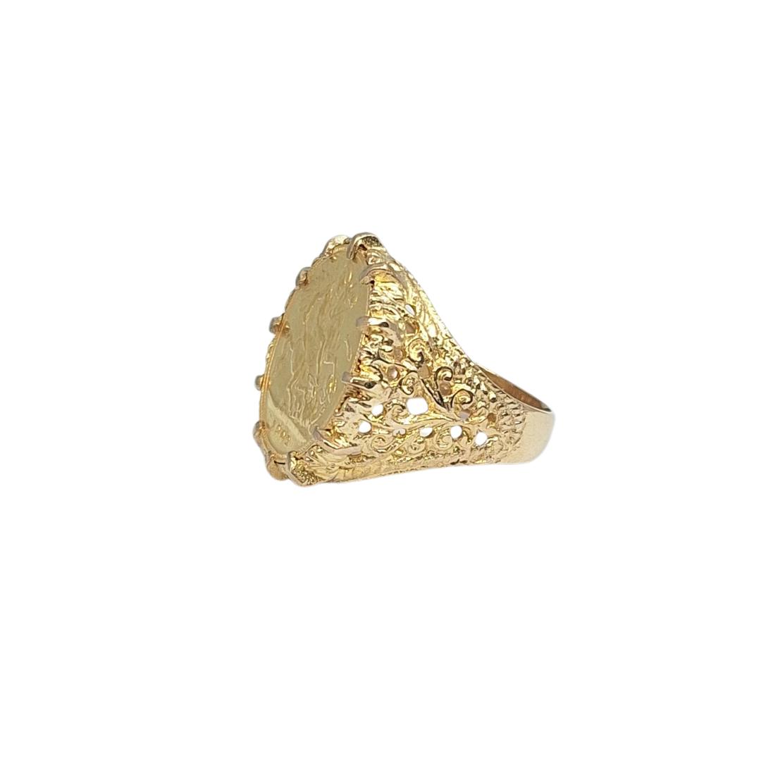 9ct Yellow Gold Half Sovereign Ring