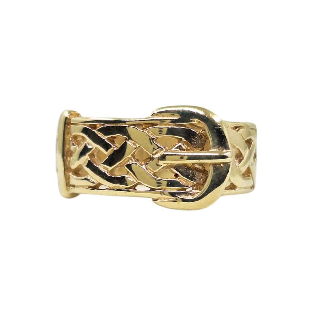 9ct Yellow Gold Celtic Style Buckle Ring