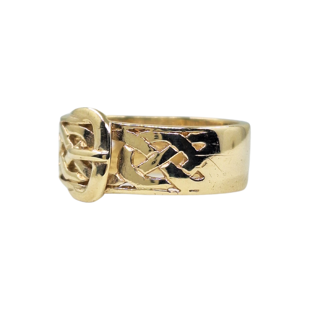 9ct Yellow Gold Celtic Style Buckle Ring