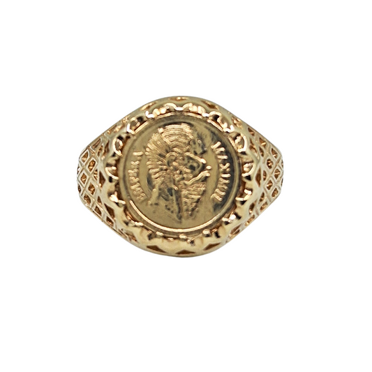 9ct Yellow Gold Small Coin Ring