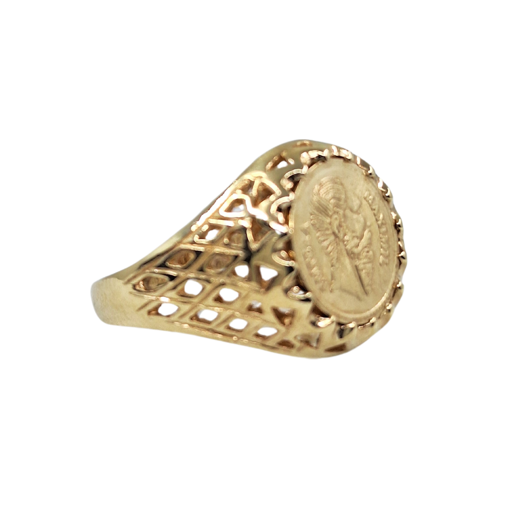 9ct Yellow Gold Small Coin Ring