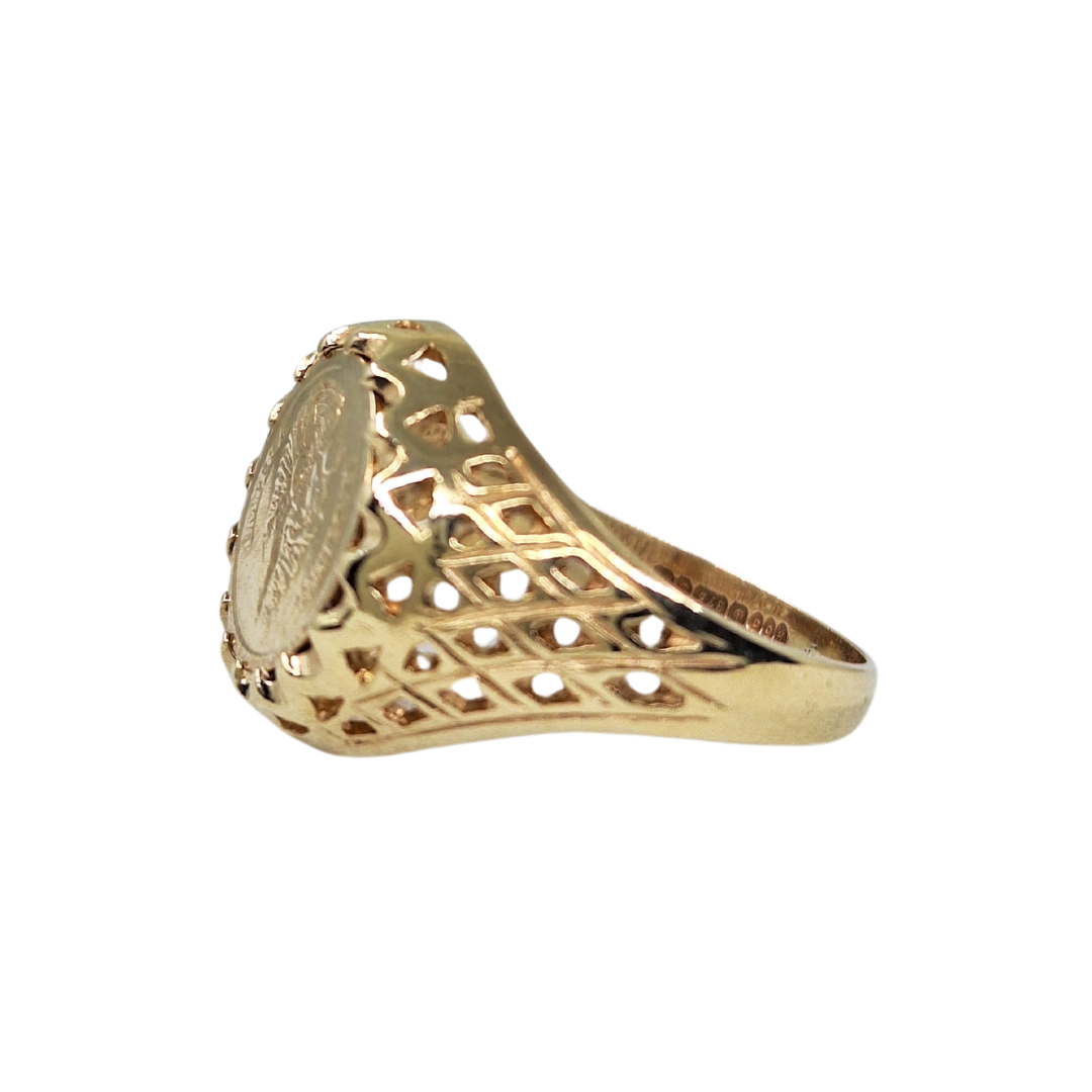 9ct Yellow Gold Small Coin Ring