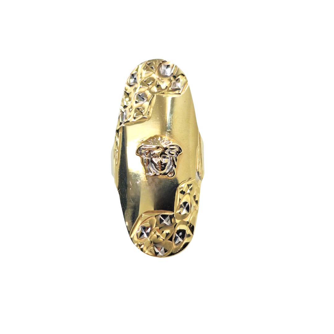 14ct Yellow Gold Oval Versace Style Ring