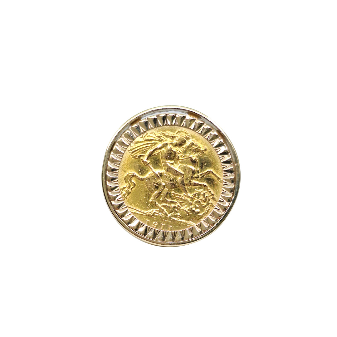 9ct Yellow Gold Half Sovereign Ring