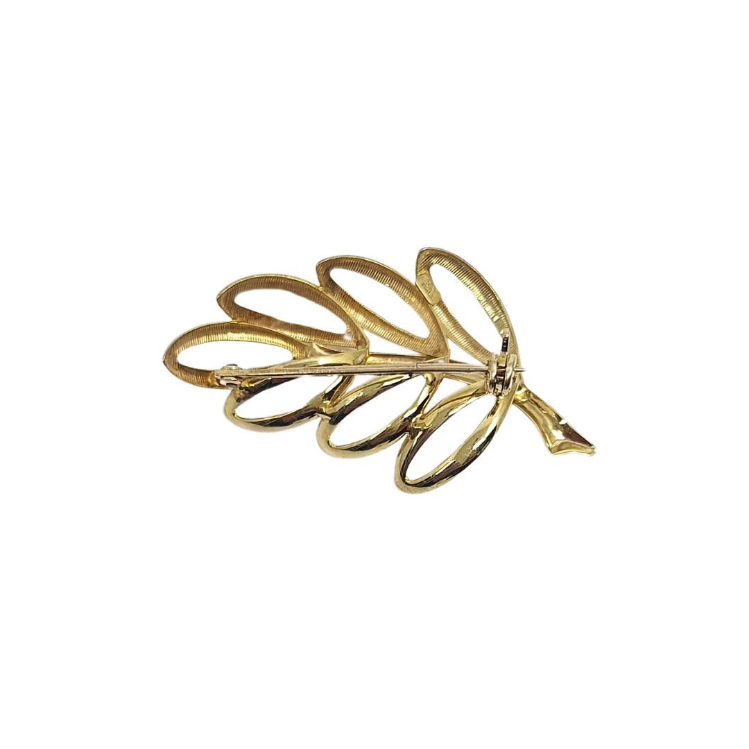 9ct Yellow Gold Leaf Brooch