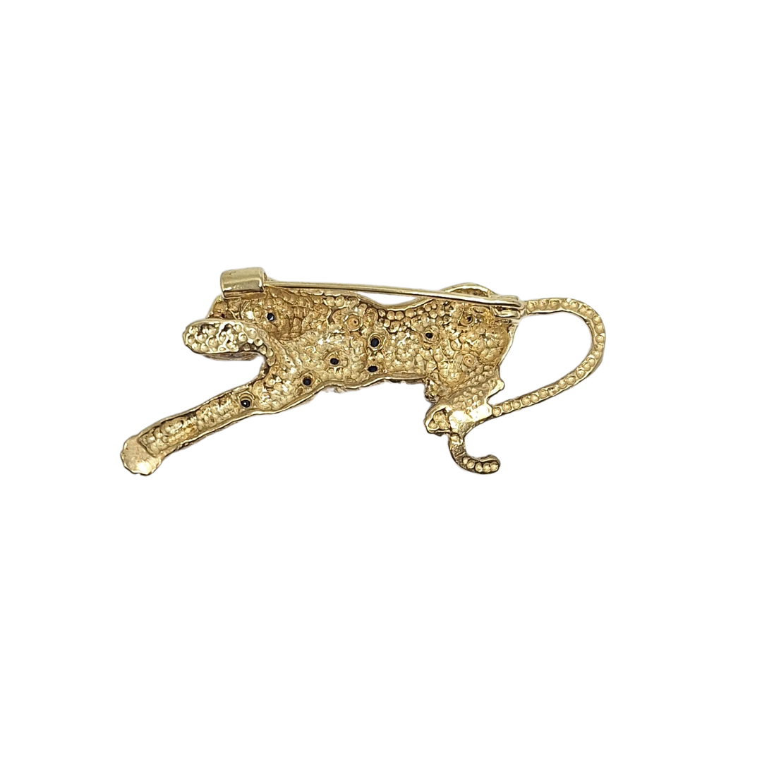 9ct Yellow Gold Leopard Brooch