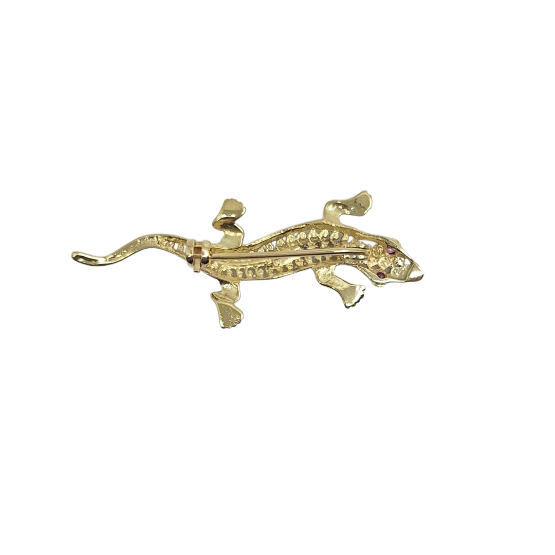 9ct Yellow Gold Lizard Brooch