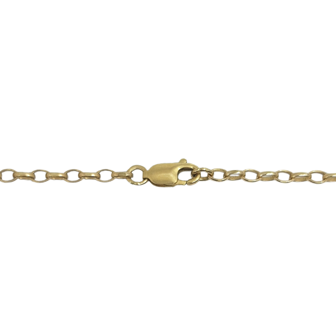 9ct Yellow Gold Flower Pendant & Chain