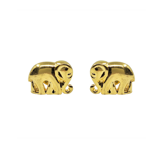 18ct Yellow Gold Elephant Stud Earrings