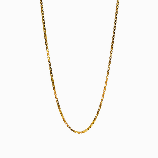 18ct Yellow Gold Fine Box Chain 23.5"