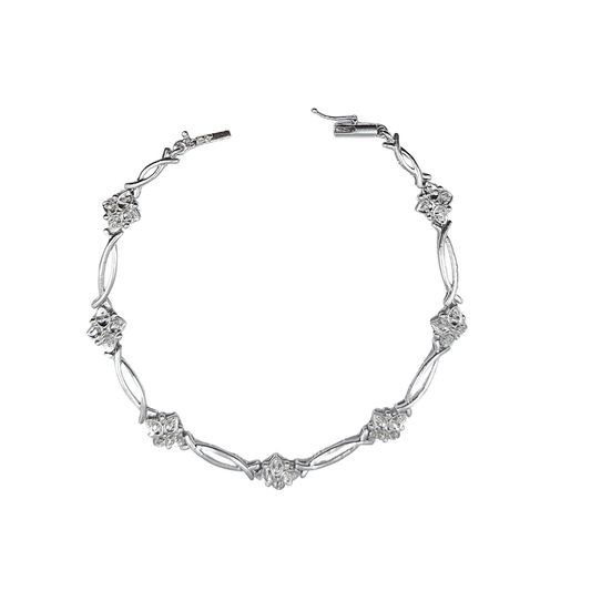 9ct White Gold Diamond Bracelet 7.5"