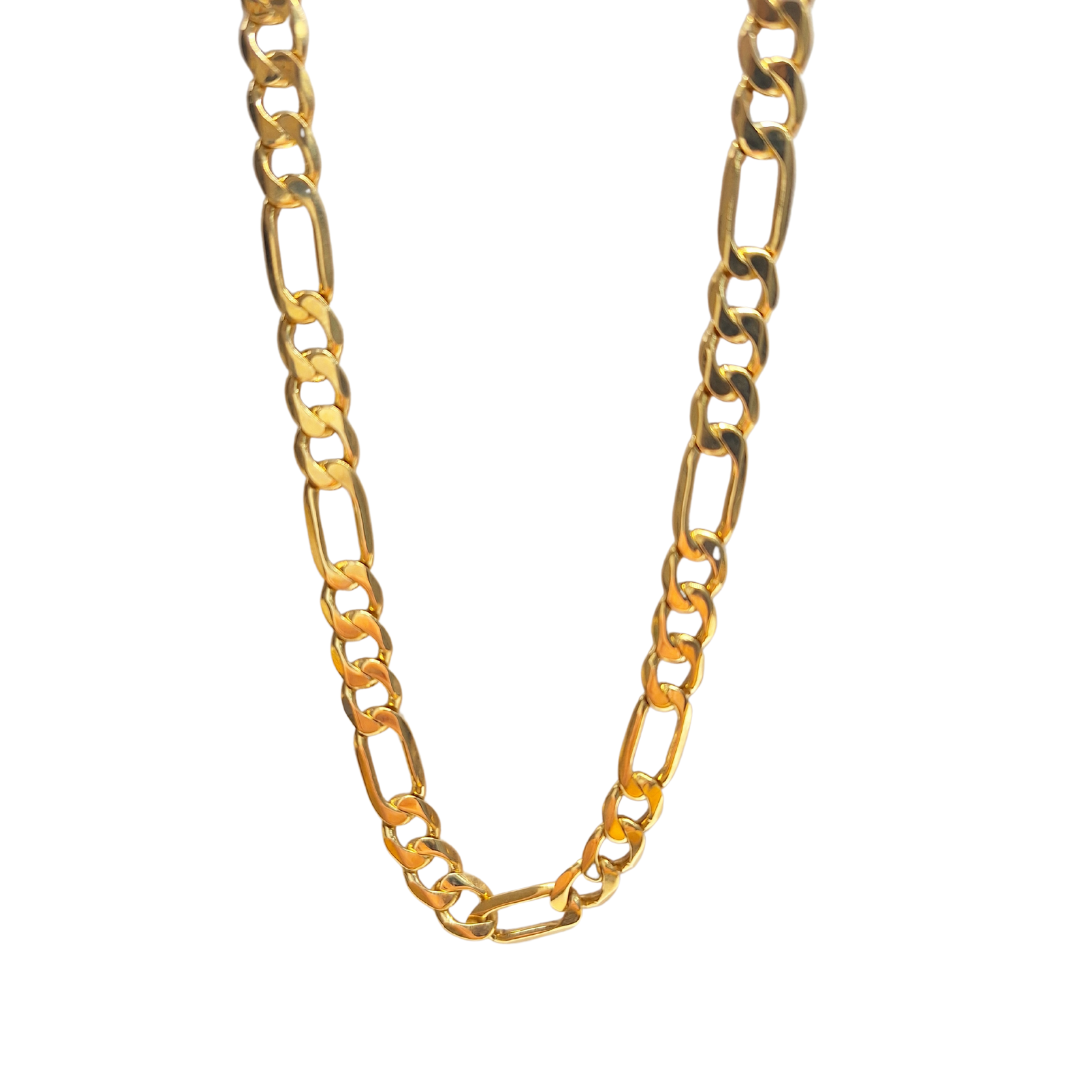 9ct Yellow Gold Figaro Chain 30"