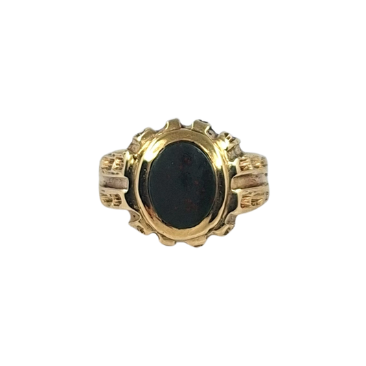 9ct Yellow Gold Bloodstone Signet Ring
