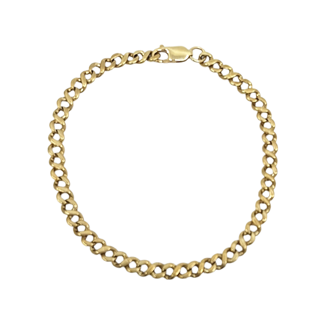 9ct Yellow Gold Curb Bracelet 8.5"