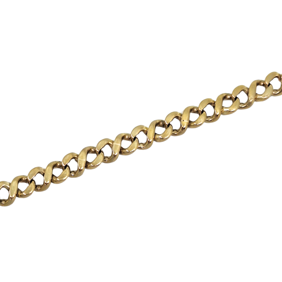9ct Yellow Gold Curb Bracelet 8.5"