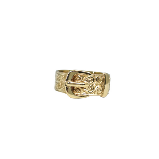 9ct Yellow Gold Buckle Ring