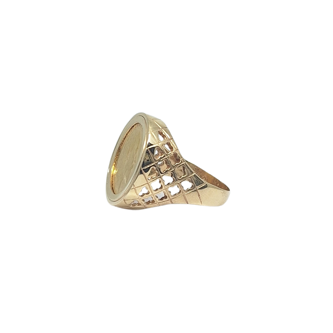 9ct Yellow Gold Half sovereign Ring