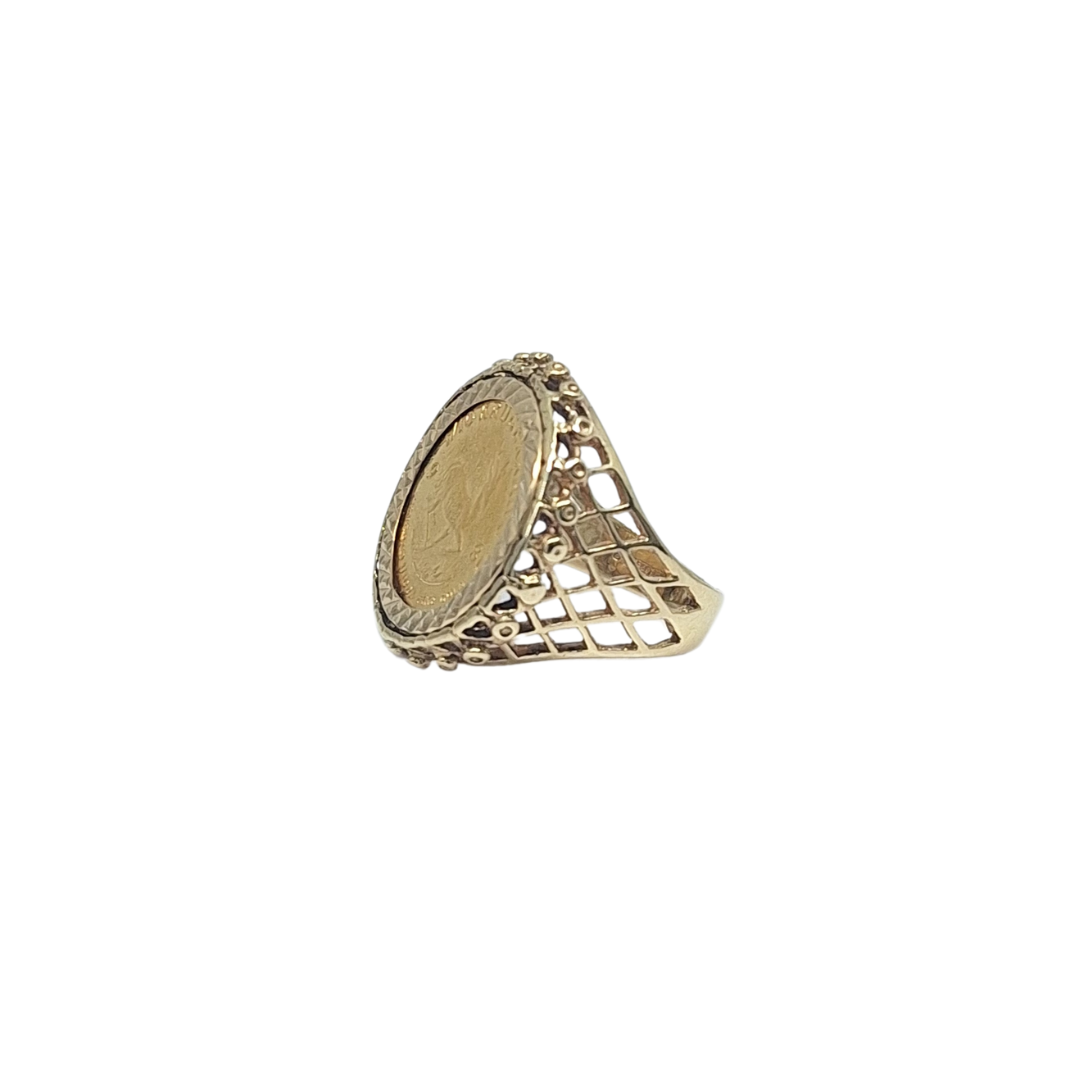 9ct Yellow Gold 1/10 Krugerrand Coin Ring