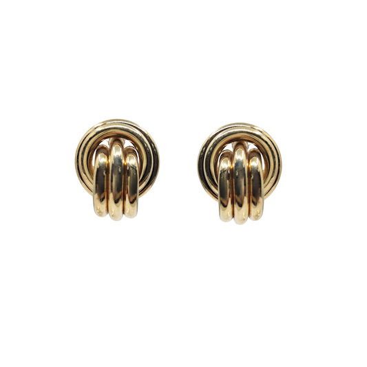 9ct Yellow Gold Large Knot Stud Earrings