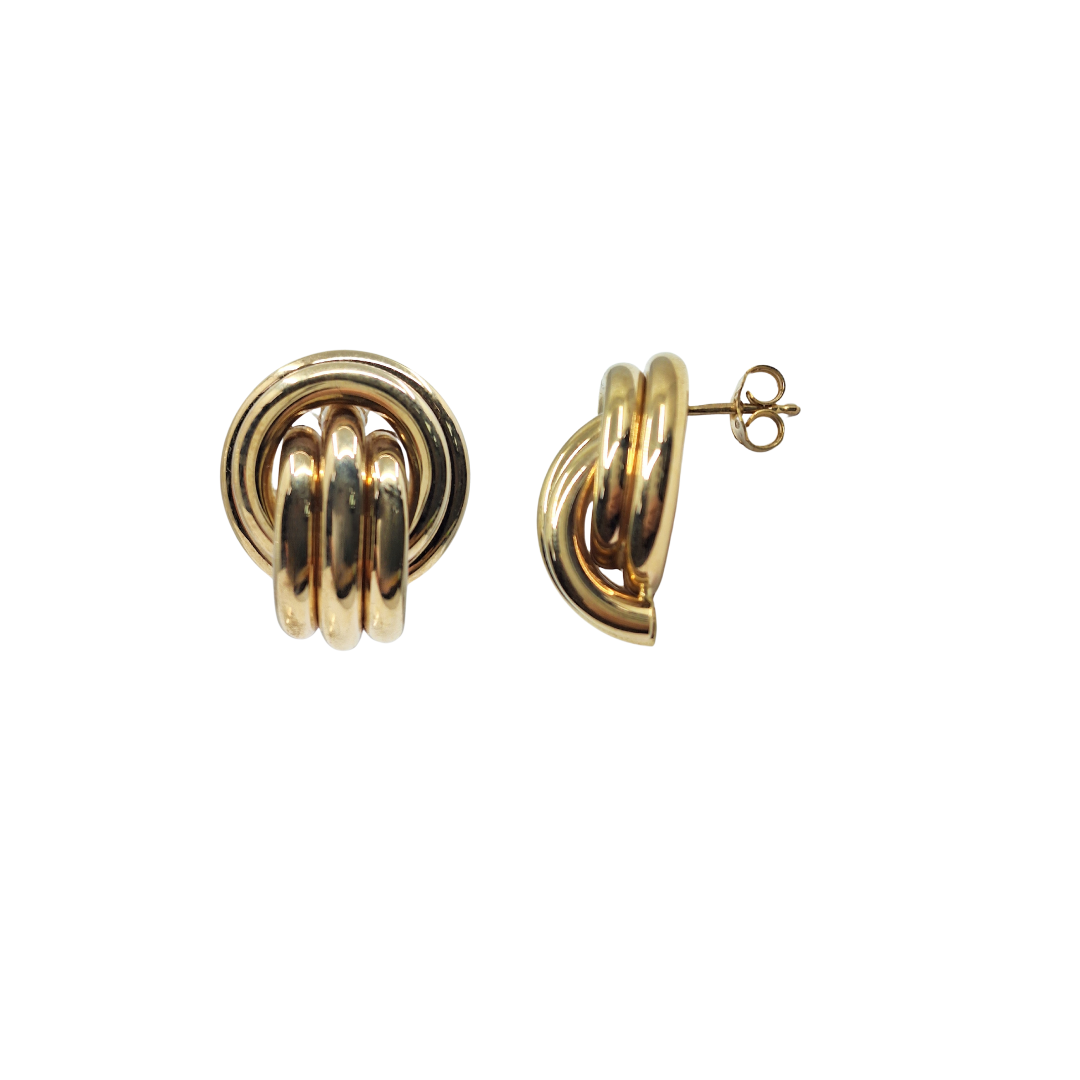 9ct Yellow Gold Large Knot Stud Earrings