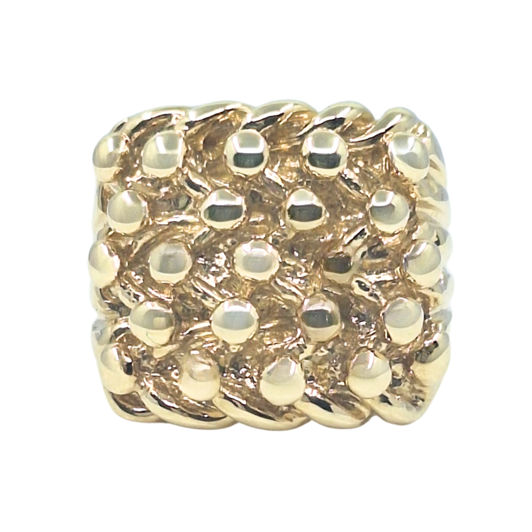 9ct Yellow Gold 5 Row Keeper Ring 20.7g