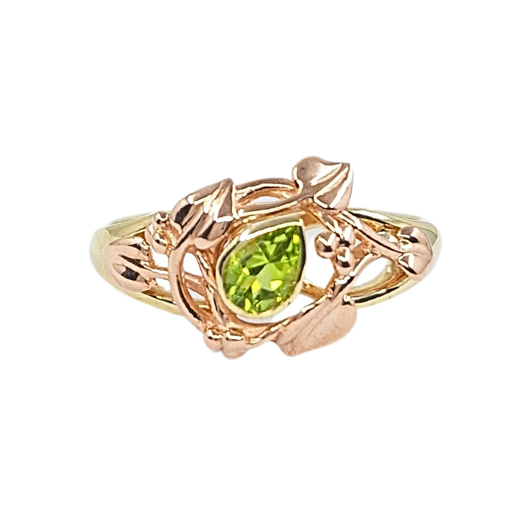 9ct Yellow & Rose Gold Peridot Ring