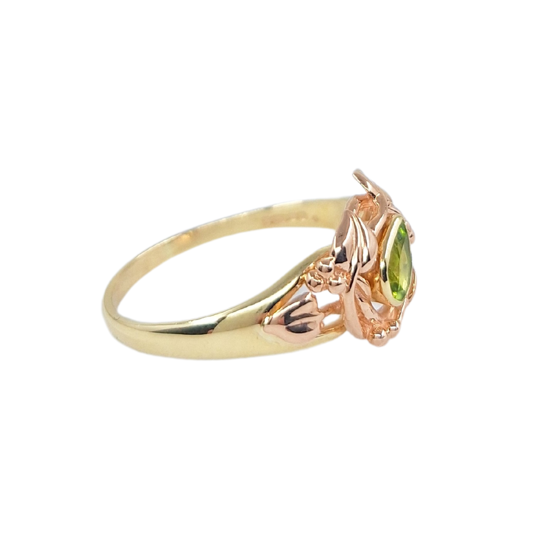 9ct Yellow & Rose Gold Peridot Ring