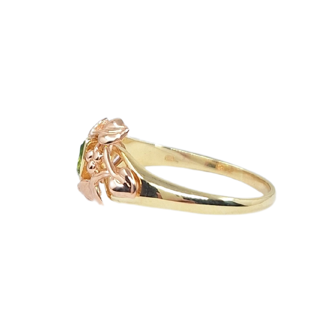 9ct Yellow & Rose Gold Peridot Ring