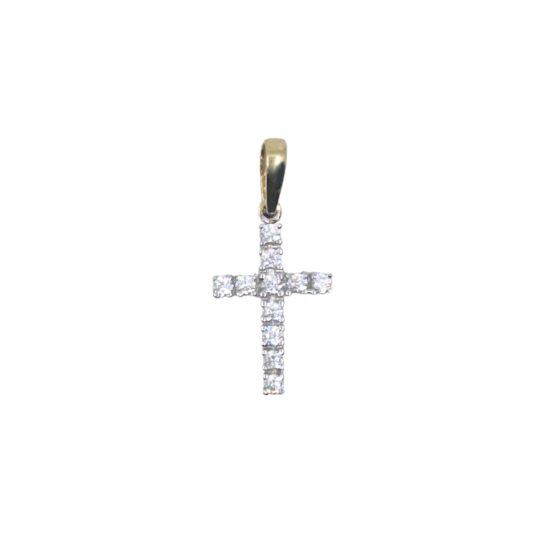 9ct Yellow Gold Cubic Zirconia Cross