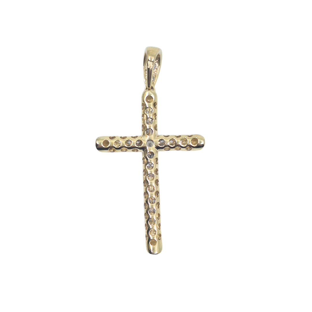 9ct Yellow Gold Cubic Zirconia Cross