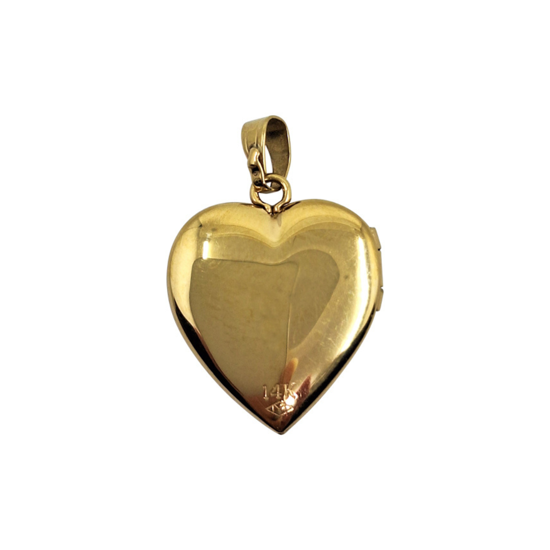 14ct Yellow Gold Engraved Heart Locket Pendant