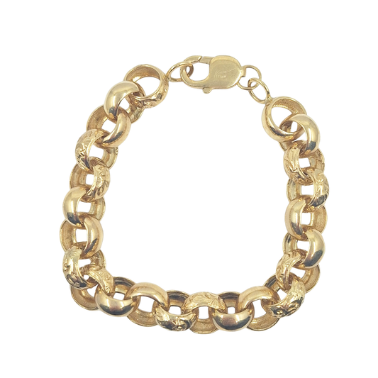 9ct Yellow Gold Belcher Bracelet 8"