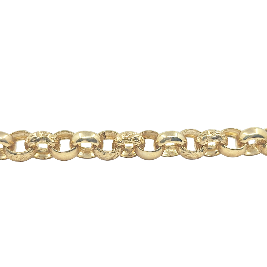 9ct Yellow Gold Belcher Bracelet 8"
